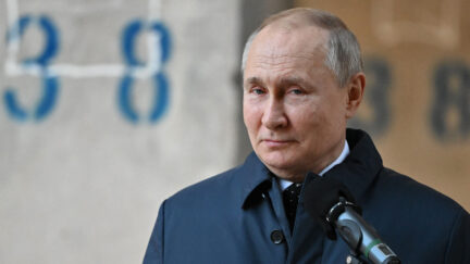 Russian President Vladimir Putin in Moscow on February 27, 2022.