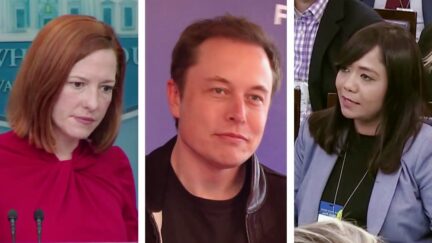 Nandita Bose Asks Jen Psaki if White House Will 'Recalibrate' Tweet Habits Now That Biden Critic Elon Musk Owns Big Chunk of Twitter split image 3 box