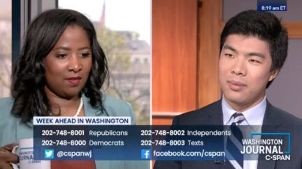 Ebony McMorris and Nicholas Wu on CSPAN on April 25