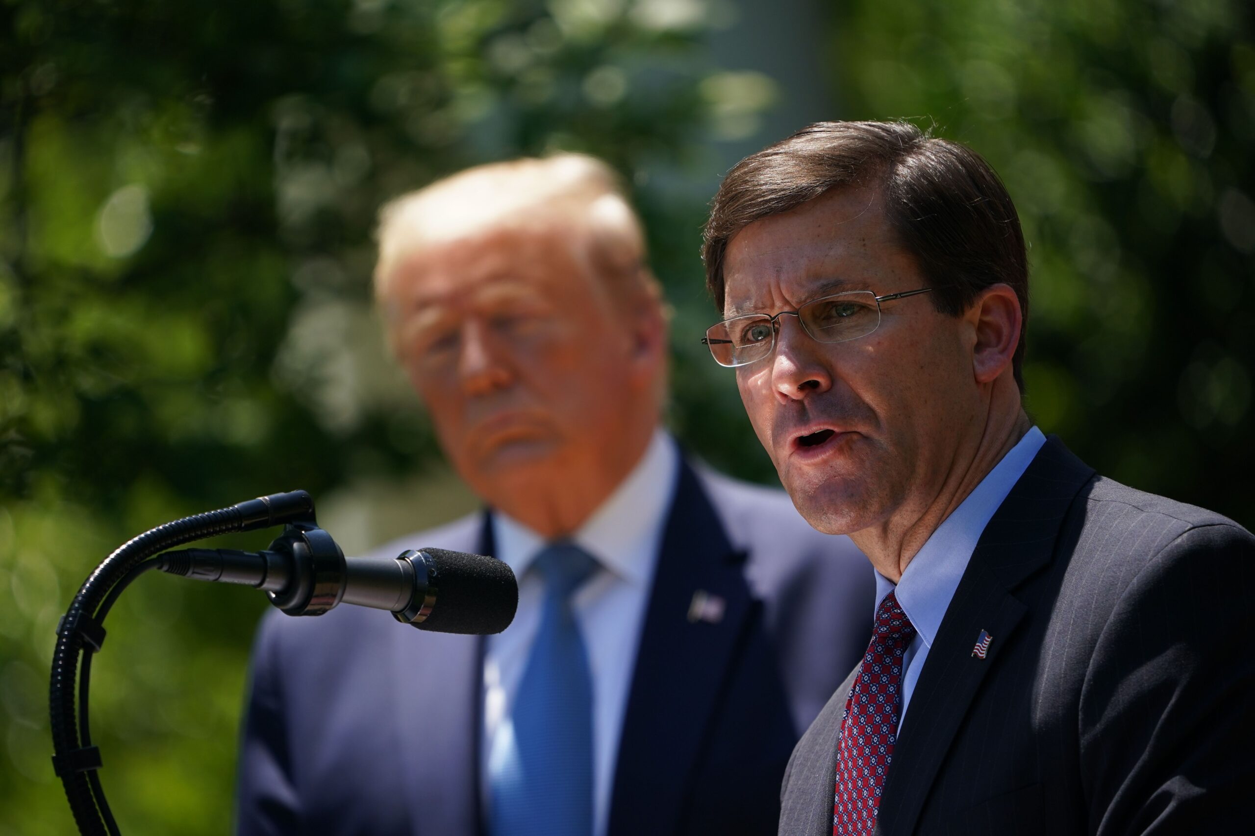 Mark Esper and Donald Trump