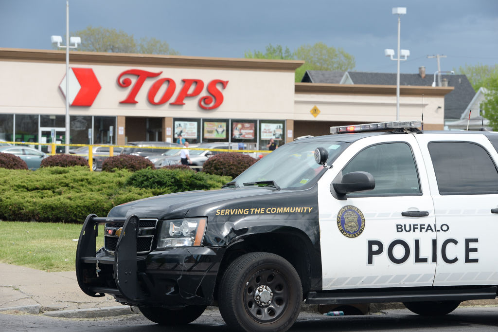 Tops grocery store in Buffalo New York after a mass shooting