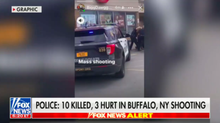 Video of a police car while Buffalo suspect is arrested