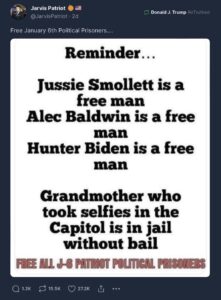 trump retruth re jan 6 defendants