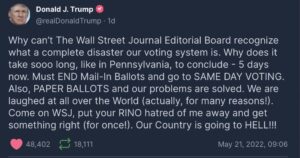 trump post about wsj
