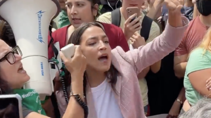 AOC Joins SCOTUS Protests