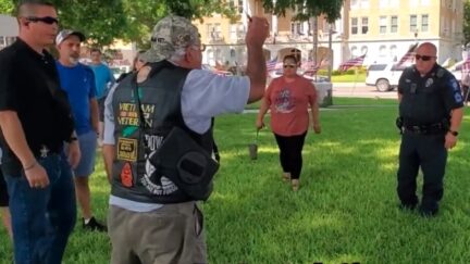 Ruben Mata confronts police