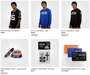 anthony richardson merchandise website screenshot