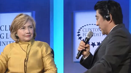 Hillary Clinton with Shinzo Abe