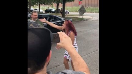 Arabella Foss-Yarbrough yells at BLM protesters