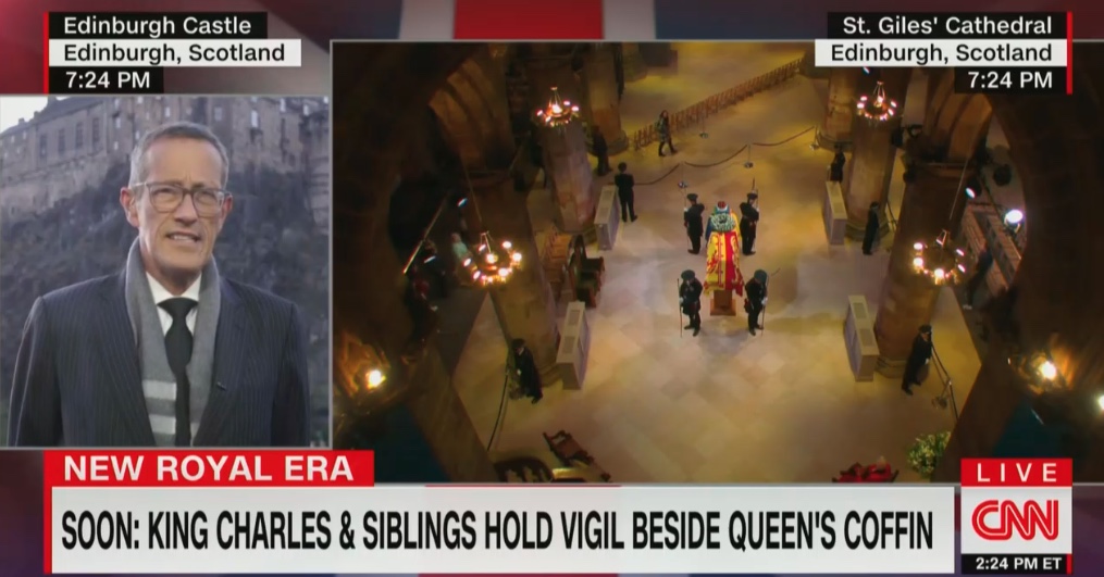CNN covering the vigil for Queen Elizabeth II