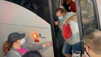 WATCH: Migrants Arrive Outside Kamala Harris' Residence