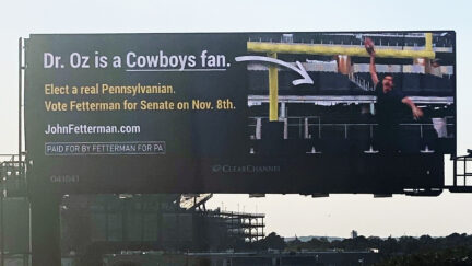 Fetterman Billboard Calling Dr. Oz a Cowboys Fan