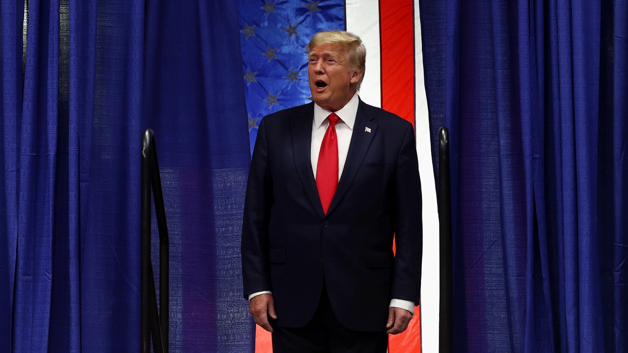 ANCHORAGE, ALASKA - JULY 09: Former U.S. President Donald Trump walks on stage during a "Save America" rally at Alaska Airlines Center on July 09, 2022 in Anchorage, Alaska. Former President Donald Trump held a "Save America" rally in Anchorage where he campaigned with U.S. House candidate former Alaska Gov. Sarah Palin and U.S. Senate candidate Kelly Tshibaka. 