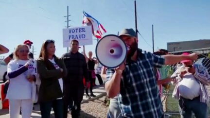 Protest at Arizona elections office after Democrat win