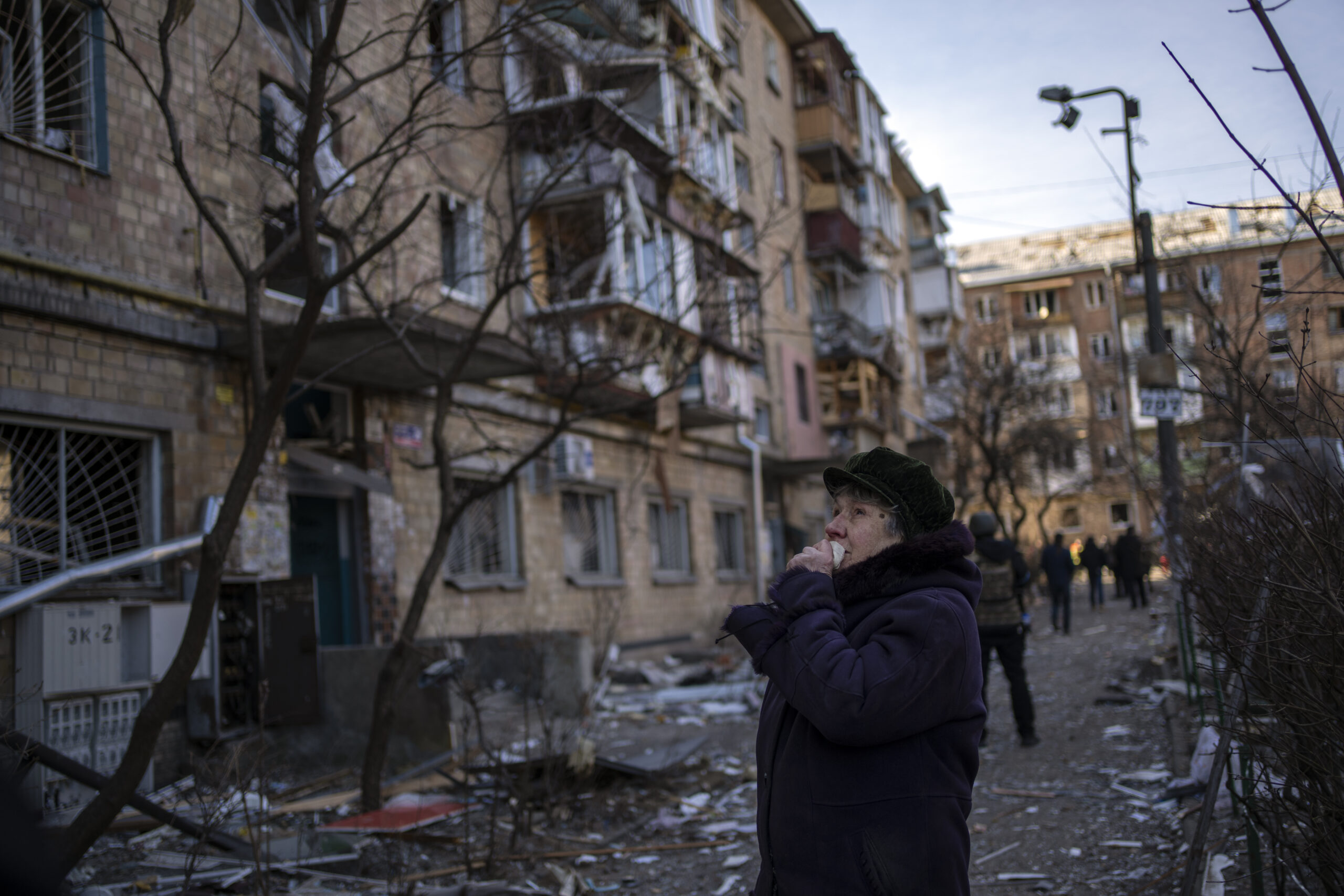 Bombed homes in Kyiv