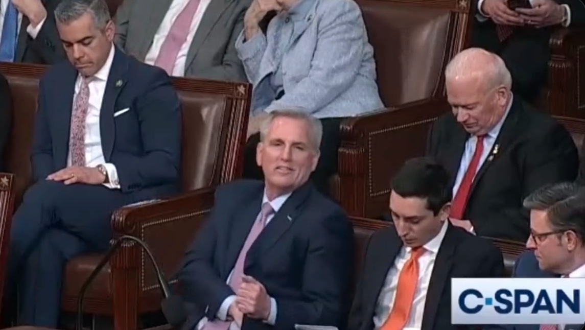 Kevin McCarthy Immediately Whips Out Phone After Gaetz No-Shows When Name Is First Called During Speaker Vote