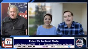 Kari Lake and Mike Lindell on Bannons War Room podcast.