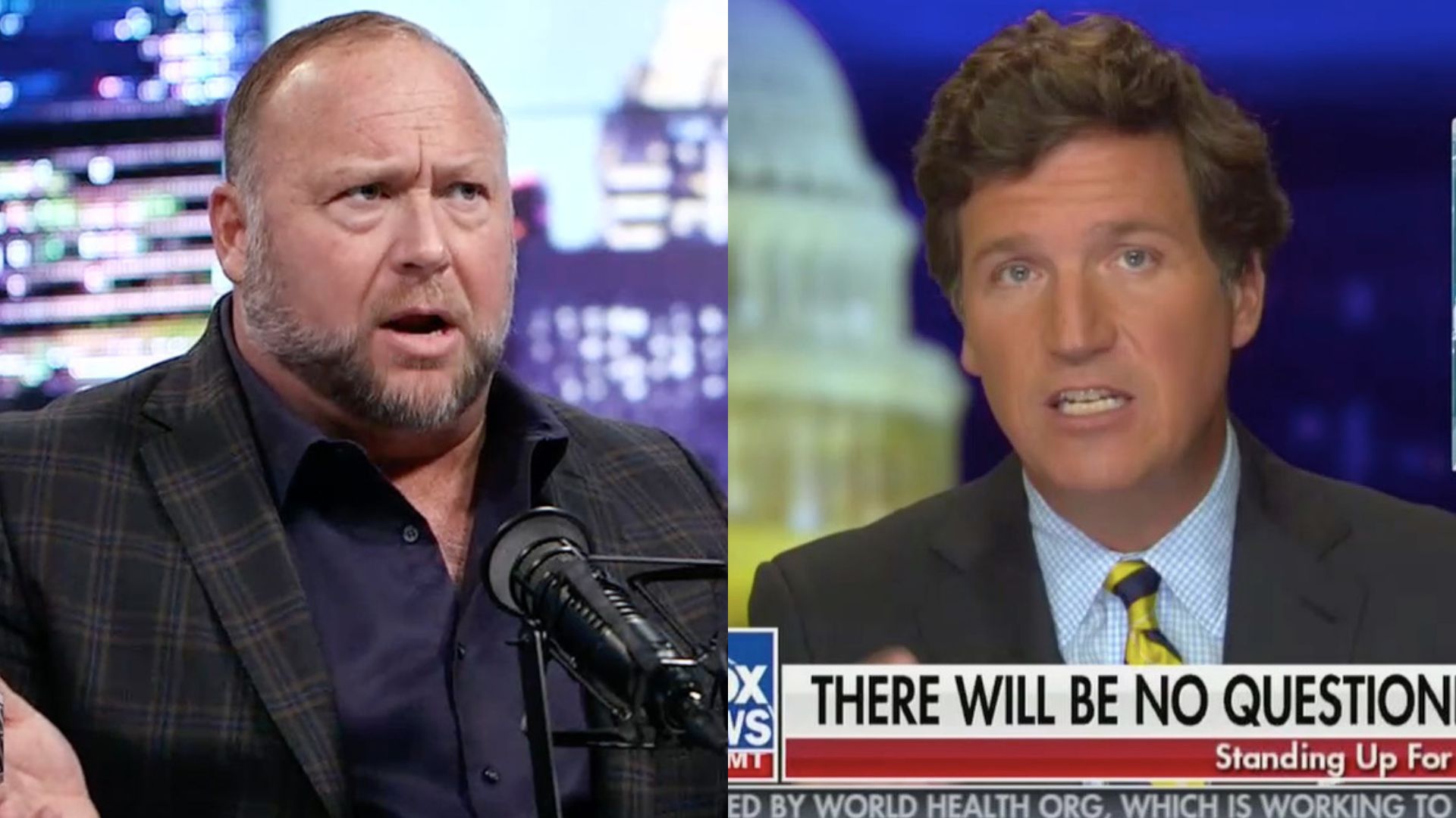 Alex Jones and Tucker Carlson