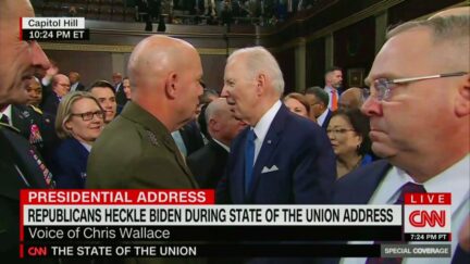 CNN's Jake Tapper and Chris Wallace Gush About 'Feisty' Biden SOTU Speech, Jousts With Hecklers 'That Was The Magic Moment!'