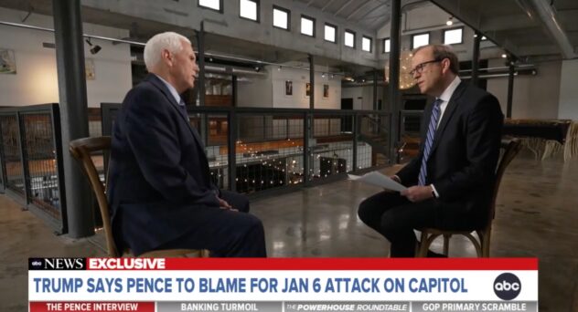 ABC’s Jon Karl Confronts Pence With Stunning Audio of Trump Defending ‘Hang Mike Pence!’ Chanters: He’s ‘Justifying’ People ‘Calling for You to Be Hanged!’ (mediaite.com)