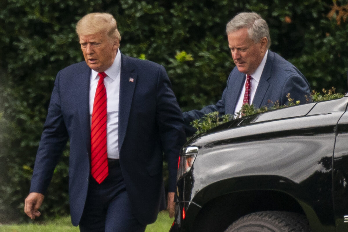 Then-President Donald Trump with Chief of Staff Mark Meadows