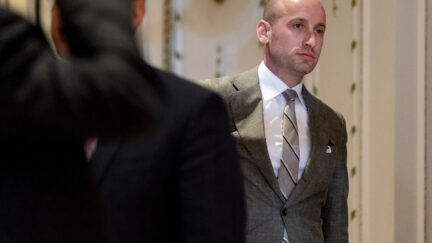 Stephen Miller appears before former President Donald Trump arrives to announce he is running for president for the third time at Mar-a-Lago in Palm Beach, Fla., Tuesday, Nov. 15, 2022.