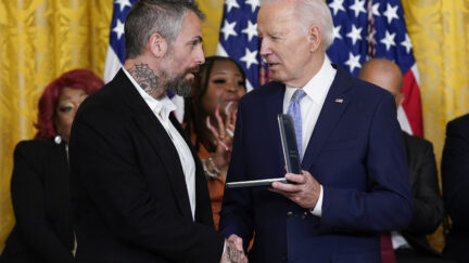 DC Police Officer Michael Fanone with President Joe Biden