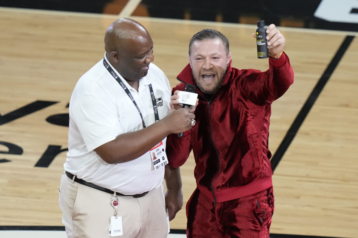 Conor McGregor at Game 4 of the 2023 NBA Finals in Miami