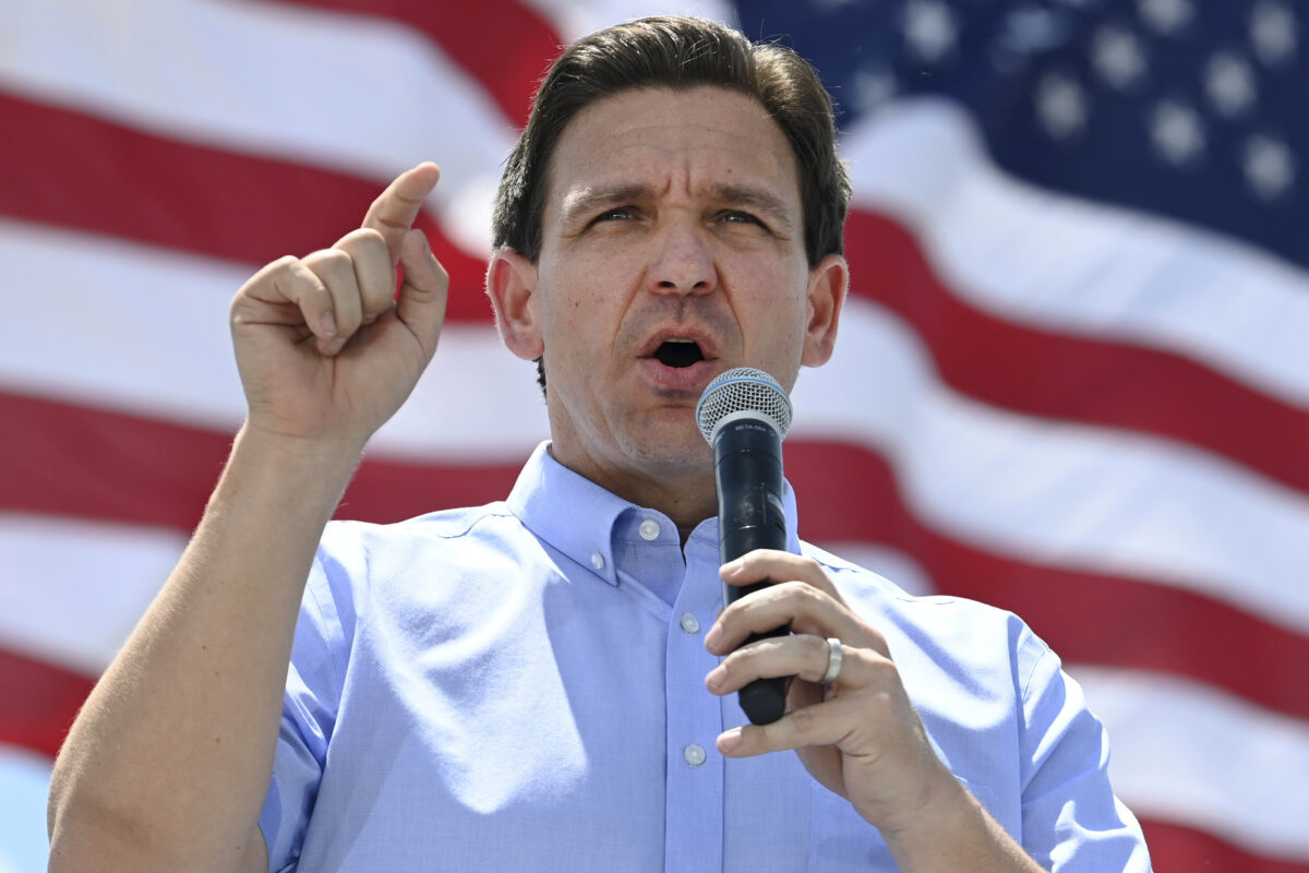 Republican presidential candidate Florida Gov. Ron DeSantis speaks at an annual Basque Fry at the Corley Ranch in Gardnerville, Nev., Saturday, June 17, 2023.