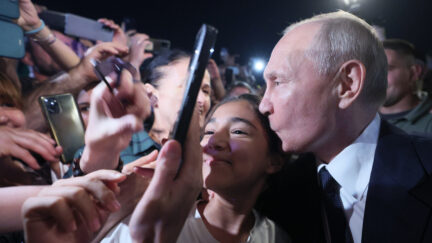 Vladimir Putin with crowd