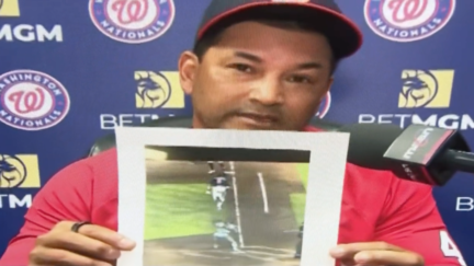 Washington Nationals manager Dave Martinez shows call that cost his team the game