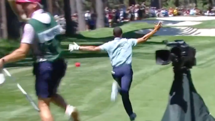 Steph Curry drains a hole-in-one at the American Century Celebrity Golf Championship