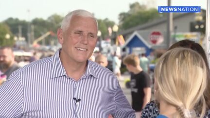 Mike Pence talking to NewsNation reporter in Iowa