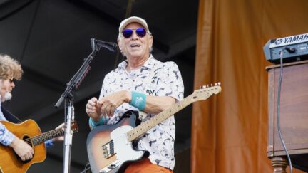 Jimmy Buffett performs at the New Orleans Jazz and Heritage Festival, on Sunday, May 8, 2022, in New Orleans.