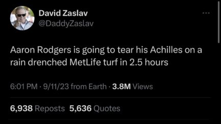 Twitter user predicts Aaron Rodgers injury