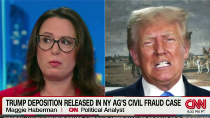 Maggie Haberman Donald Trump CNN graphic split image