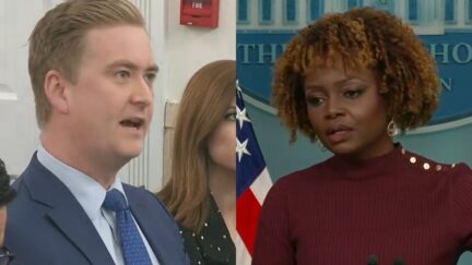 Peter Doocy and Karine Jean-Pierre