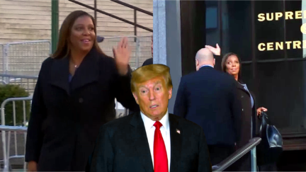 1 'NO DICTATORS!' Protesters Slam Trump — Cheer Letitia James As She Enters Fraud Trial