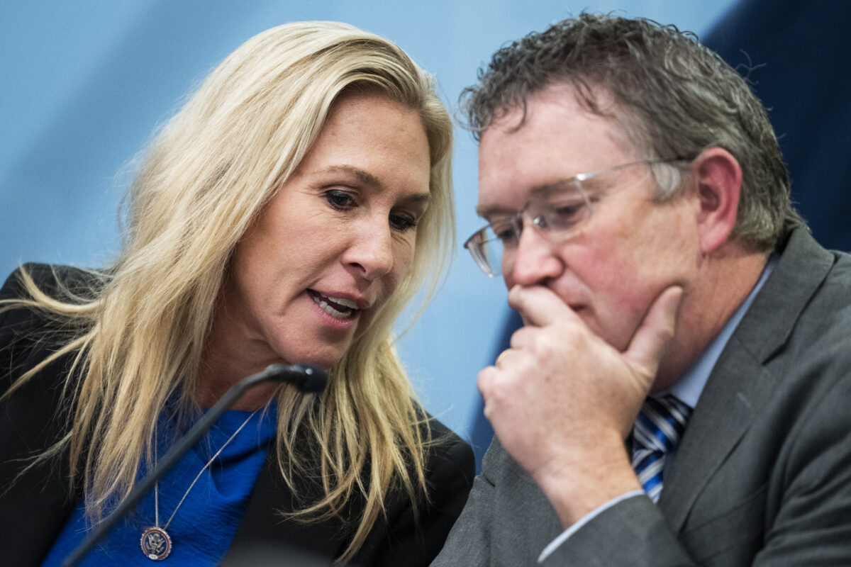 Marjorie Taylor Greene and Thomas Massie