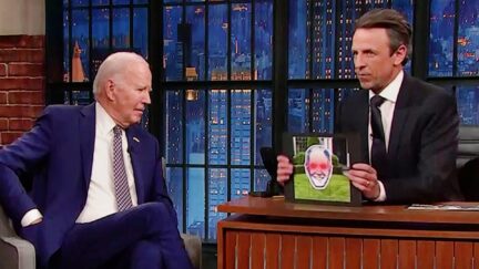 Biden Has Prop Ready When Late Night Host Asks Him About 'Dark Brandon' and Taylor Swift
