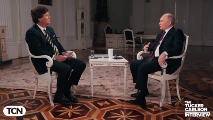 Tucker Carlson and Vladimir Putin