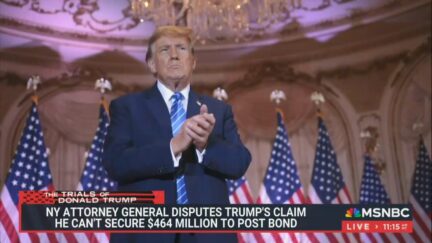 Image of Donald Trump during MSNBC broadcast