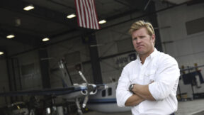 FILE - Tim Sheehy, founder of Bridger Aerospace and Ascent Vision, pauses during a tour of the company's facility, Aug. 30, 2022, in Belgrade, Mont. Montana Republican U.S. Rep. Matt Rosendale plans to run for U.S. Senate, upending a race in which many national GOP officials already coalesced around a different candidate as they seek to unseat three-term Democrat U.S. Sen. Jon Tester. The move sets up a bitter June 4, 2024, primary battle between the firebrand conservative Rosendale and former Navy SEAL Sheehy, whose backers include Montana U.S. Sen. Steve Daines, chair of the National Republican Senatorial Committee, and other prominent Senate Republicans.