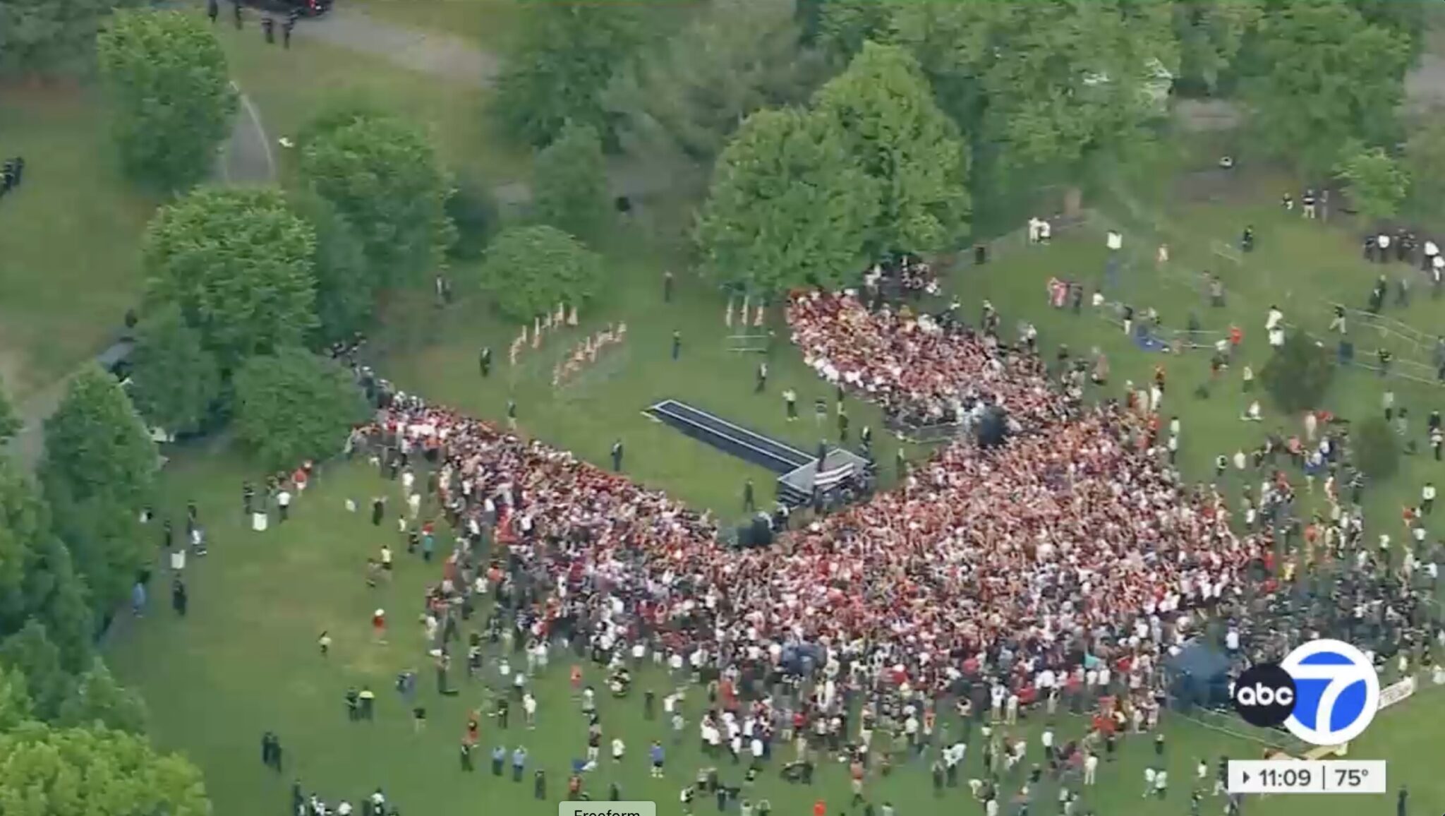 Overhead Shot of Trump's Bronx Rally Shows Small Crowd Size