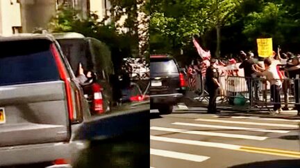 'WE LOVE TRUMP! NO CRIME!' Trump Motorcade Pokes Out Phone To Record Screaming Fans On Way Into Trial