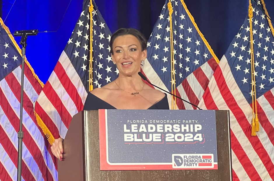 Florida Democratic Party Chair Nikki Fried speaking at Leadership Blue conference in Orlando, Florida May 4, 2024. Photo provided by FDP.