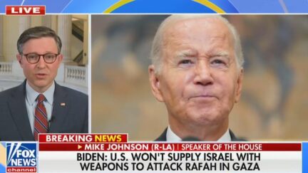 Mike Johnson Says Trump's 'Terrified' of the Pro-Hamas Wing of the Dem Party