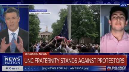 Frat Guy Who Protected American Flag Joins News Nation