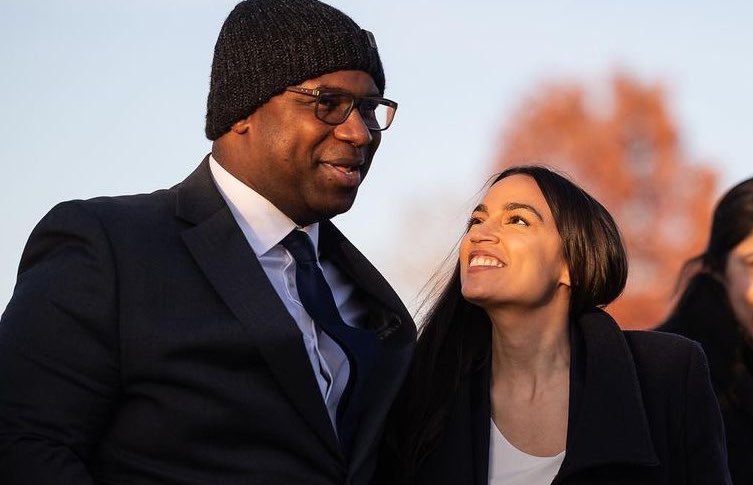 Reps. Jamaal Bowman and Alexandria Ocasio-Cortez