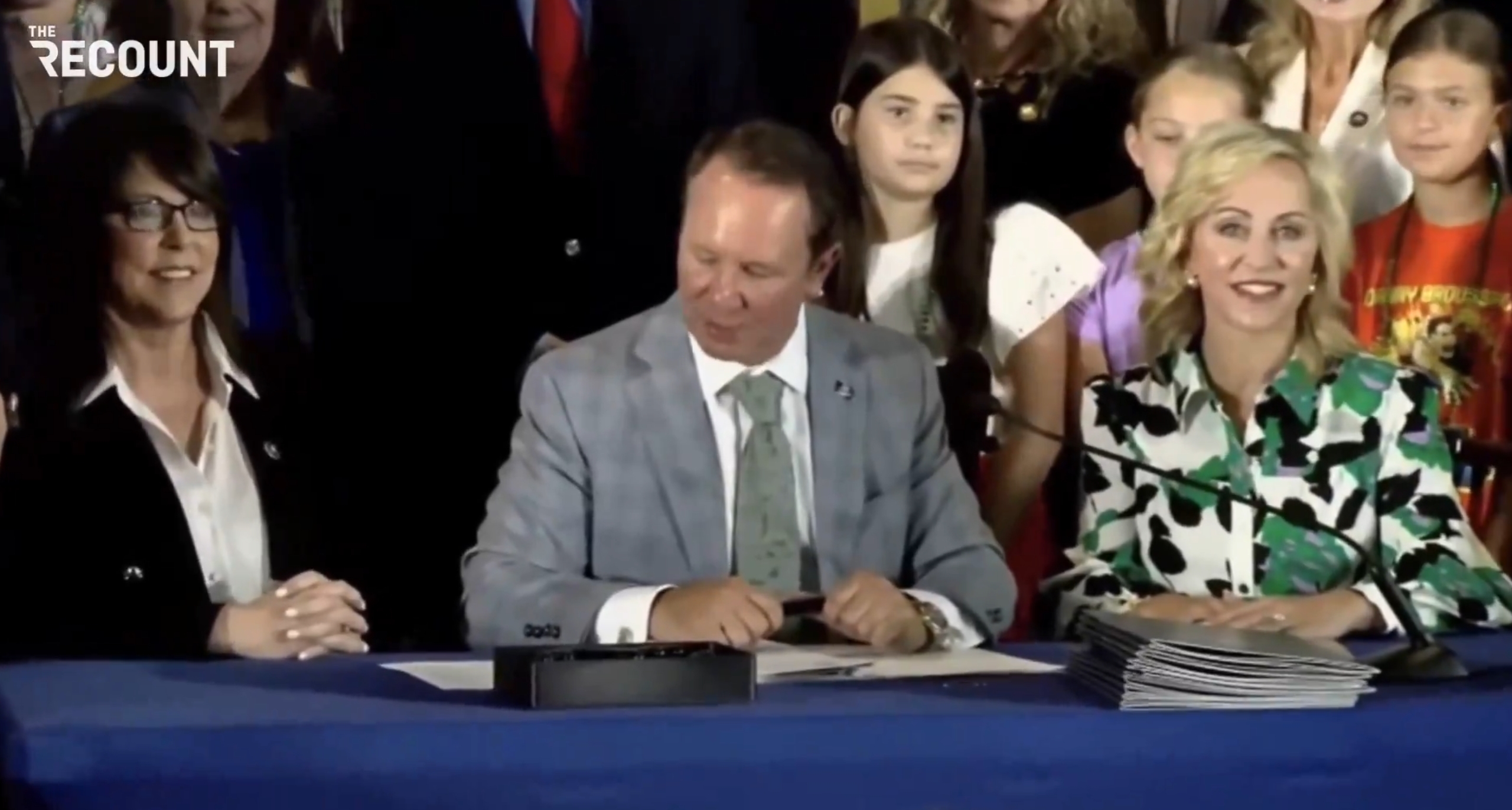 WATCH: Girl Faints Right Behind Louisiana Governor As He Signs Ten Commandments Law